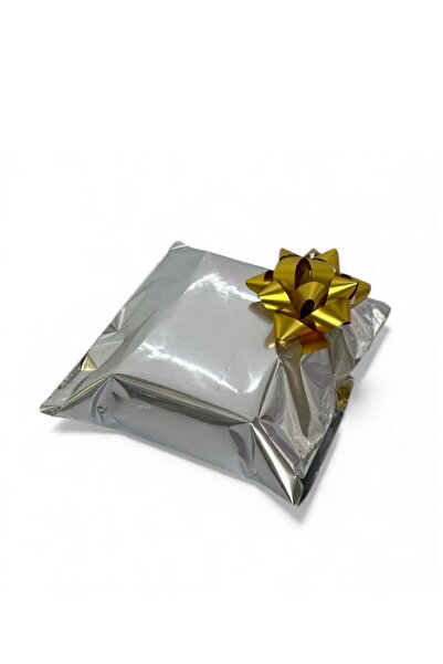 Akyüz Dekor 100 Adet 12x17 Metalize Yapışkanlı Hediye Paketi Gümüş