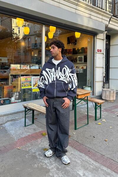 Flaw Wear με τύπωμα Φούτερ με φερμουάρ