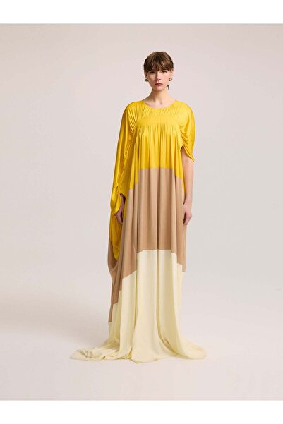 BAQA Brown Draped Long Dress