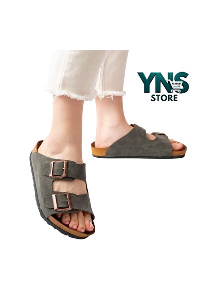 Ynsstore Παντόφλες YNS με αγκράφα unisex χακί