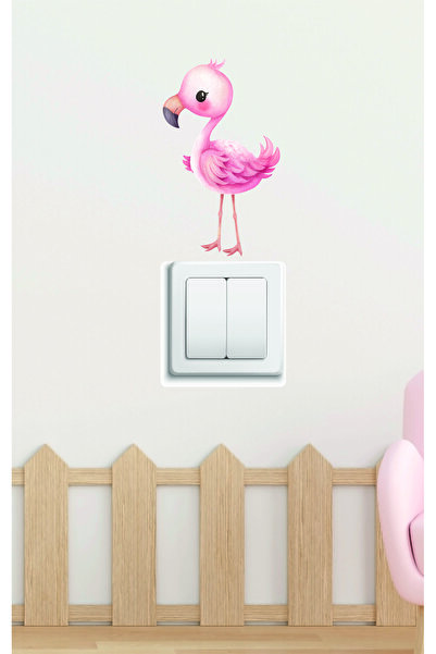mibales ملصق حائط على شكل طائر الفلامنجو