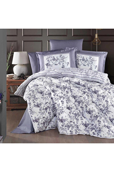 Clasy Ranforce 100% Cotton Double Quilt Set Montera V2 Lilac