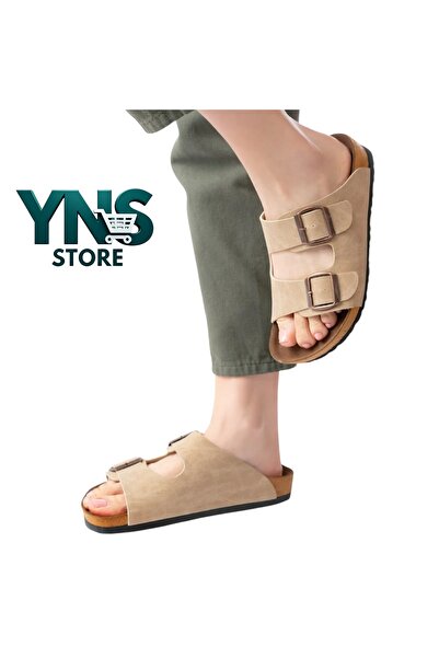 Ynsstore Yns Buckle Unisex Slippers Beige