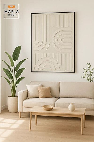 MARIA HOMES Modern Wall Art 150×100 | Minimalist Canvas Décor | Geometric Lin...