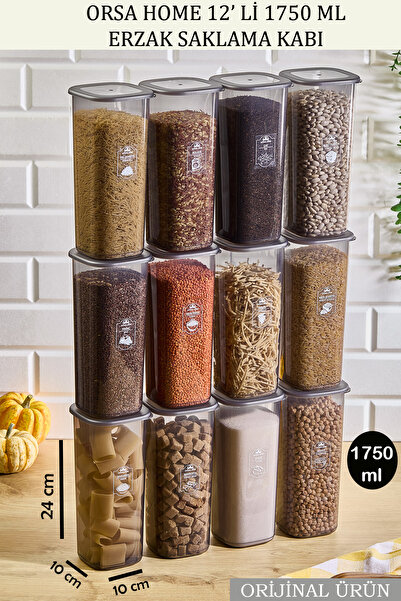 ORSA HOME 12' Li Square 1750 ml Anthracite Food Storage Container 269