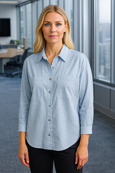 TUSSE Γυναικείο πουκάμισο με κούμπωμα και κλείσιμο μεγάλου μεγέθους oversized