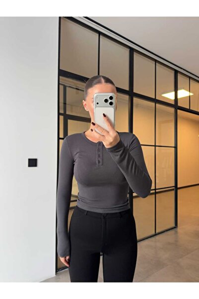 BB Bensu Buyruk Crew Neck Buttoned Bodysuit