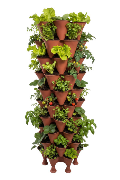 Bahçe kulesi Yediveren Sabit - 10 Katlı Toprak Katlı Kule Saksı