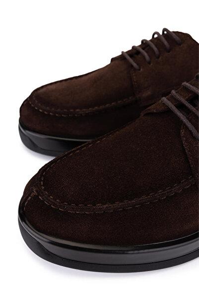 Tamer Tanca Men's Genuine Leather Brown Suede Casual Shoes