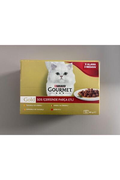 Gourmet Gold Parça Etli Karışık Kedi Konservesi 12 AL 9 ÖDE