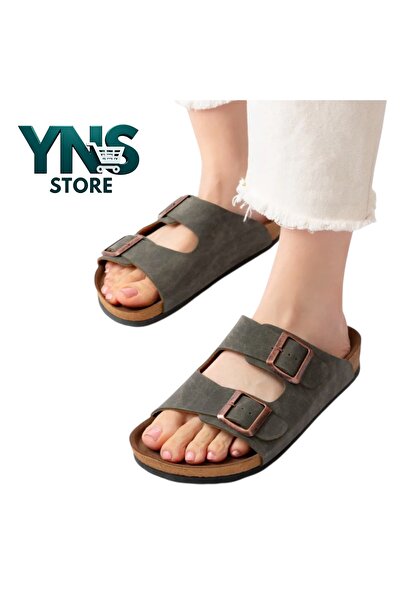 Ynsstore Παντόφλες YNS με αγκράφα unisex χακί