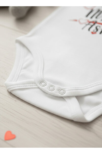 Babix Unisex Bebek Krem Abisinin Minik Aşkı Yazılı Zıbın