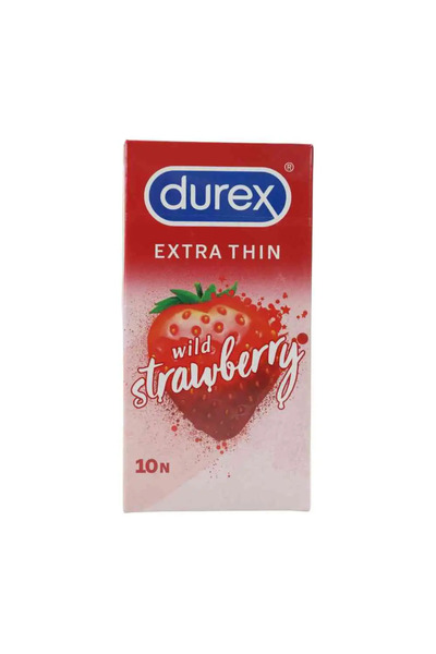 Durex واقيات ذكرية رفيعة جدًا بنكهة الفراولة البرية - ١٠ قطع