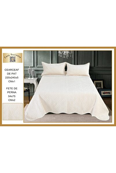 Unicorn Concept Bedspread set, C08, quilted, 3 pieces, 220x240cm, Ivoire