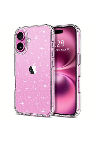 Goldie Case İPhone 12 / 12 Pro Uyumlu Simli Şeffaf Darbe Emici Özelliğe Sahip...