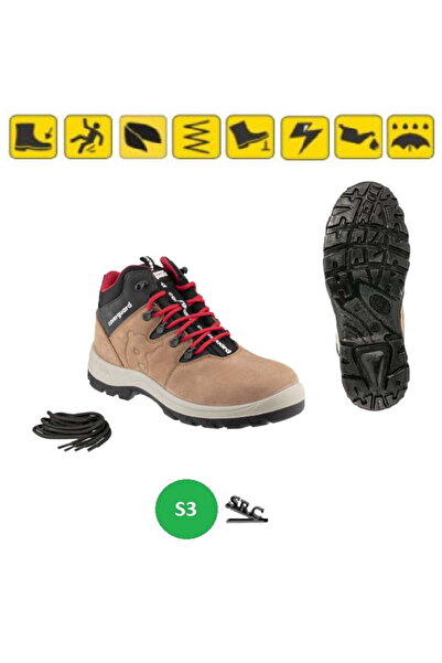 Coverguard S3 Safety Boots TURA II, Brown Nubuck Leather, Metal Toe, Hydrocarbon-Resistant Sole,