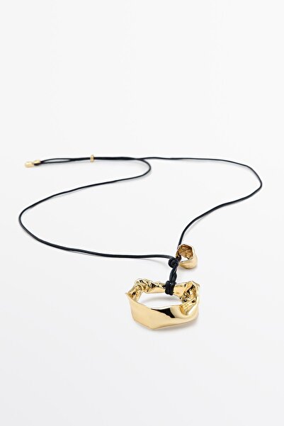 Massimo Dutti Asimetrik parçalı deri kolye