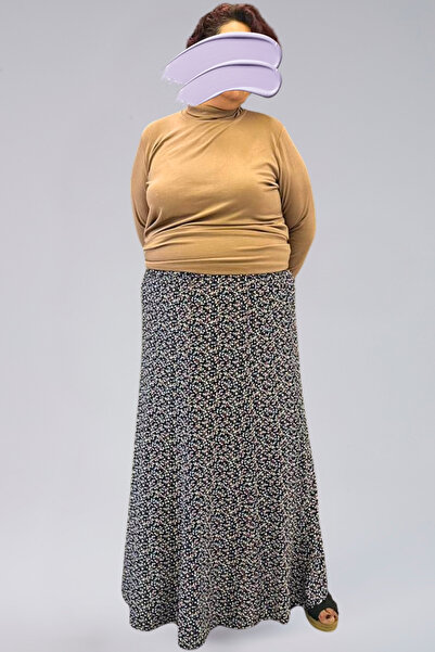 MAKSEN TEKSTİL Pieced Long Prayer Skirt, Viscose Civil 8 Pieces Long Women's Skirt