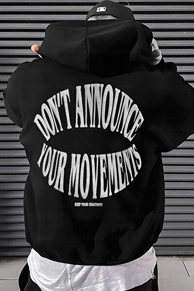 Marco Fresco Hanorac negru pentru bărbați Dont Announce supradimensionat croi...