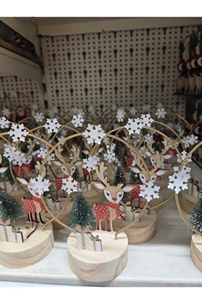 OEM Christmas Decoration Reindeer with Snowflake Ring Ø12x14cm