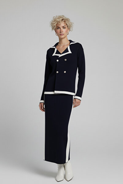 buğrahayalin Women's Knitwear Jacket Skirt Two-Piece Set