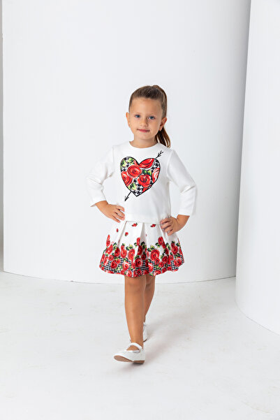 incity Girl's Ecru Rose Printed Stylish Skirt – New Product