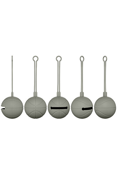 Pitikot Pitikot® Portable Silicone Pacifier Holder, Basketball Pattern, Gray