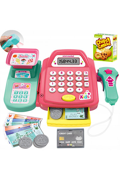 Matadi Casa de marcat Kids Pink cu calculator functional,scanner cu sunete, c...