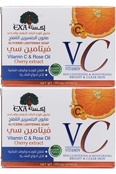 EXA صابون بالجلسرين وفيتامين سي - مُفتِّح ومُرطِّب - ٢ × ١٠٠ غرام