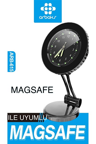 ARBAX MAGSAFE MASA ÜSTÜ SAATLİ TELEFON TUTUCU