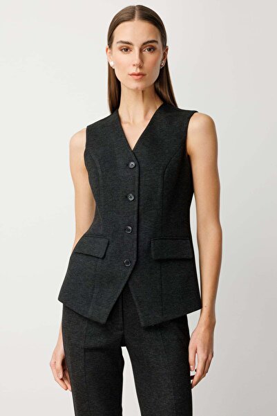 Ekol Buttoned Front Vest with Cover Pocket