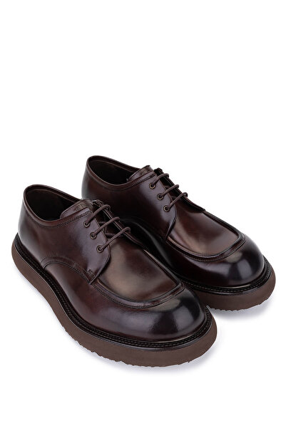 Tamer Tanca Men's Genuine Leather Brown Casual Shoes