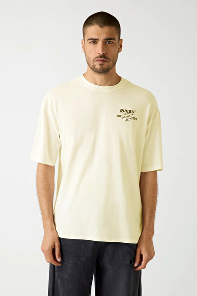 Guess Ανδρικό μπλουζάκι Eldrin σε μπεζ Active Modal Blend oversized Fit Z5BI01JR06K-G9D0