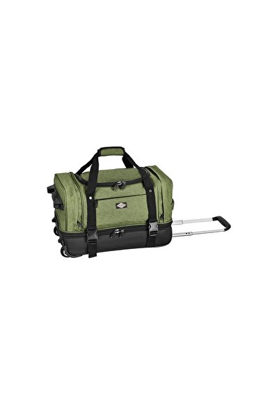 Lee Cooper Roller Travel Bag, 2 Compartments, 600D Polyester/Cotton, 50 cm, Khaki