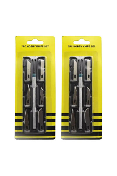 REKOTOOLS -Kaymaz Metal Neşter Bıçak Araçları Seti 6 Adet Bıçak 1 Adet Kaymaz Sap