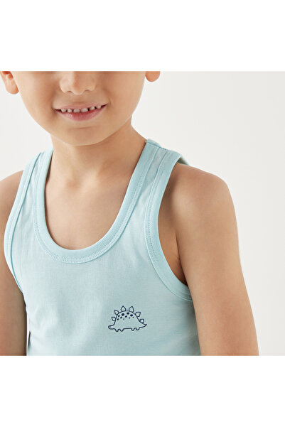 Juniors Dinosaur Print Sleeveless Vest - Set of 3