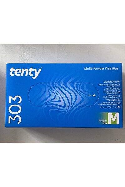 Tenty NİTRİL PUDRASIZ MUAYENE ELDİVENİ MAVİ M (MEDIUM) BEDEN (KUTU İÇİ 100 ADET)