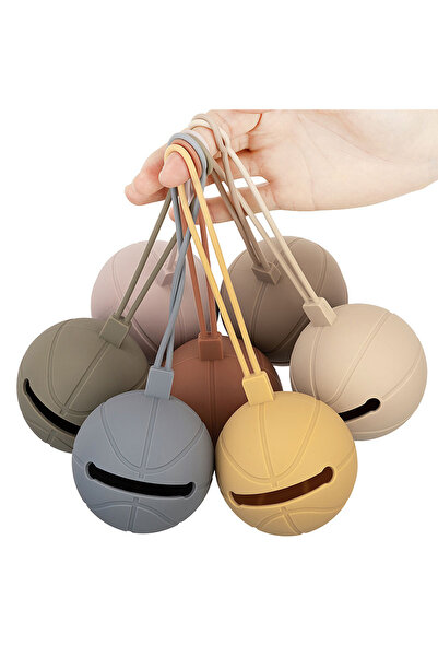 Pitikot Pitikot® Portable Silicone Pacifier Holder, Basketball Pattern, Green