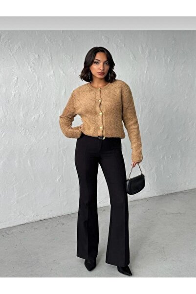 hedef giyim Yumoş Crew Neck Buttoned Cardigan