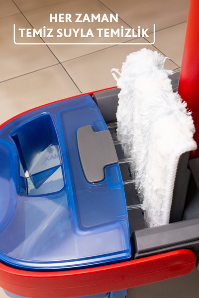 Vileda H2PRO %100 Kirli ve Temiz Suyu Ayıran Temizlik Seti ve 2 Paket Yedek Mikrofber Mop