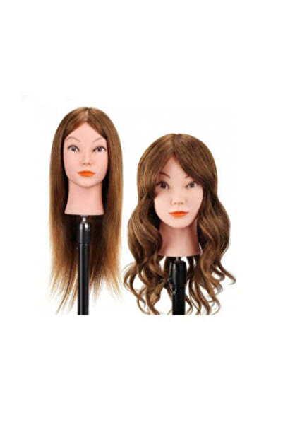 Cosmeticos Cap de manechin pentru practică, 100% păr, compatibil cu ondulator...