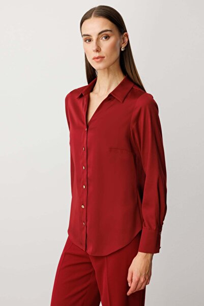 Ekol Σατέν μπλούζα με κουμπιά