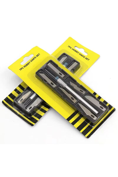 REKOTOOLS -Kaymaz Metal Neşter Bıçak Araçları Seti 6 Adet Bıçak 1 Adet Kaymaz Sap