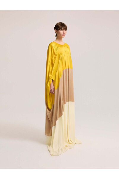 BAQA Brown Draped Long Dress