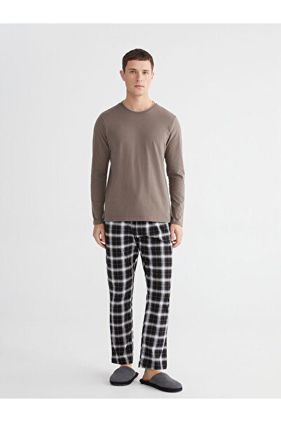 LC Waikiki Sparkling Selections from Shining Store | Crew Neck Long Sleeve Men's Pajama Top