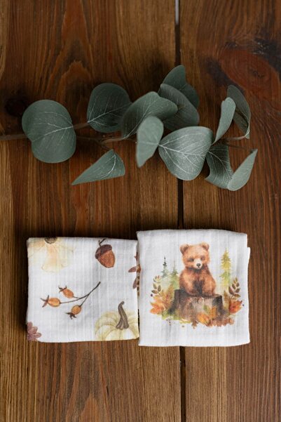 Olivo Mini Newborn Baby Mouth Wipes - 2 Layers Muslin Patterned