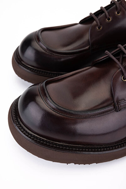 Tamer Tanca Men's Genuine Leather Brown Casual Shoes