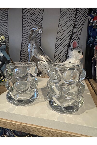 Atak Hediyelik Dekoratif kristal 2’li silindir mumluk