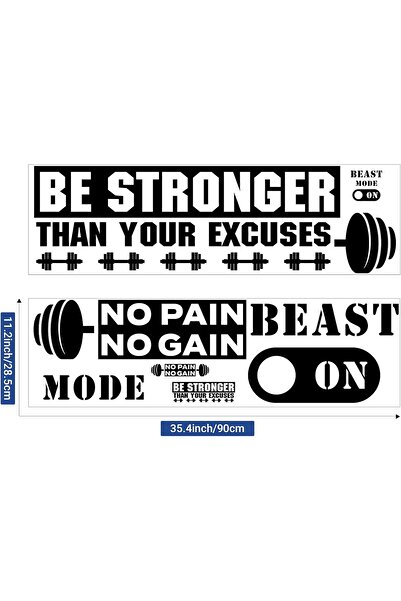 ALAYRA International 3-Piece Gym Wall Decal Set – Fitness Quote Vinyl Stickers for Home & Office (90×60cm)