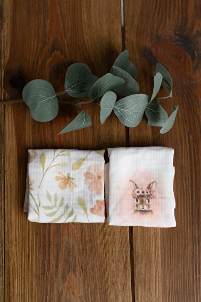 Olivo Mini Newborn Baby Mouth Wipes 2 Layers Muslin Patterned